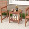 Costway Patio Acacia Wood Side Table 2-Tier Square End Table Porch Poolside Natural